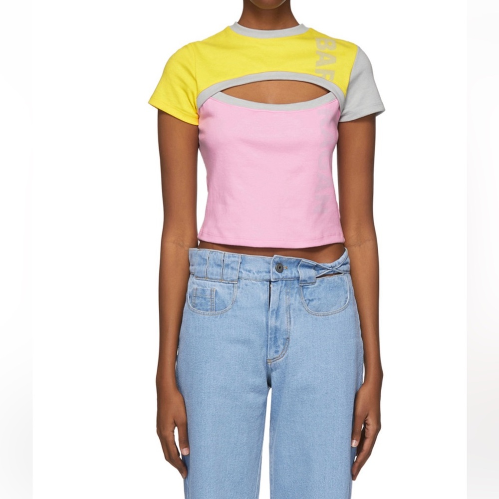 Barragán yellow & pink Logo baby T-shirt